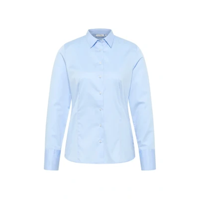 Abbildung von Eterna Satin Shirt Regular FIT Hemdbluse, Damen, Größe: 34, Hellblau