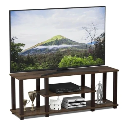 Abbildung von Furinno Entertainment/TV Regal mit unterschiedlichen Ablageflächen, Walnuss/Braun, 29.72 x 111.25 41.15 cm