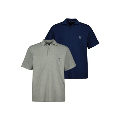 Abbildung von JP 1880 Herren große Größen Übergrößen Menswear L 8XL Poloshirts, Basic, 2er Pack, Piqué, gekämmte Baumwolle Tinte 3XL 704317753
