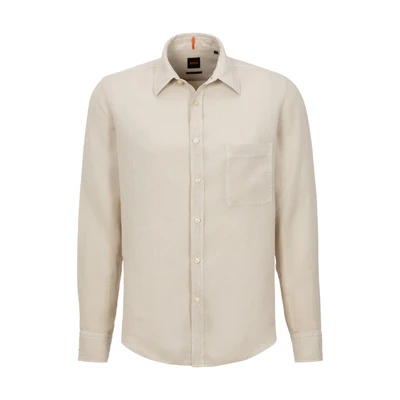 Abbildung von BOSS Relegant Hemd, Herren, Größe: Medium, Light beige