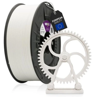 Abbildung von WINKLE ABS Filament, Gletscherweiß, 3D Drucker 1,75 mm, 250 g, weißes ABS, langlebig, hohe Festigkeit, Spule mit g