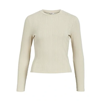 Abbildung von Object Langen Armeln Basic Strickpullover, Damen, Größe: Medium, Sandshell