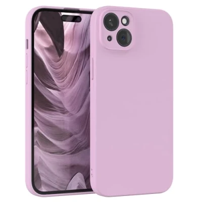 Abbildung von EAZY Case Silikonhülle für iPhone 15 Plus Hülle Silikon Violett weich stoßfeste Handyhülle Schutzhülle mit Kameraschutz Dünn Premium Schutz Cover TPU Phone Bumper in Flieder