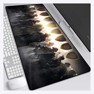 Abbildung von Mauspad Rainbow Six Belagerung 800X300mm Mauspad, Speed ​​Gaming Mousepad, Unterseiten Mousemat aus Gummi mit 3 mm starker Basis, für Notebooks, PC, C