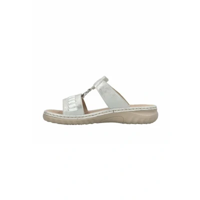 Abbildung von Rieker Pantolette flach, Damen, Größe: 36, Grijs metallic Schuhe