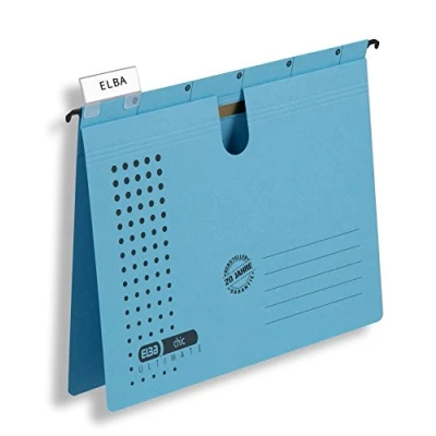 Abbildung von ELBA Hängehefter chic für A4, aus Karton, blau, 5er Pack