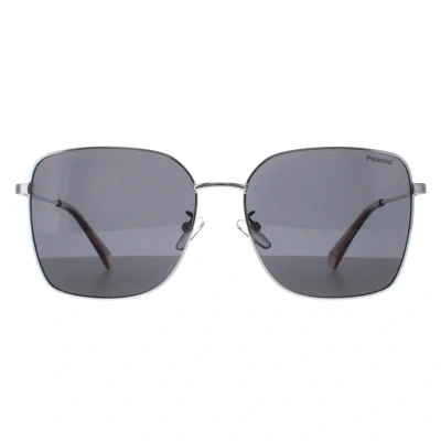 Abbildung von Polaroid Damen PLD 4158/G/S/X 010/M9 Gläser SONNENBRILLEN Metall Palladium Grau Quadratisch Polarisiert