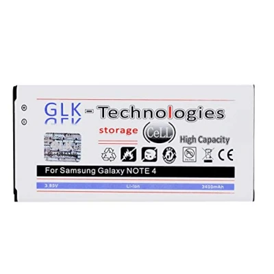 Abbildung von High Power Ersatzakku kompatibel mit Samsung Galaxy Note 4 IV SM N910F Original GLK Technologies Battery accu 3400 mAh Akku NEU