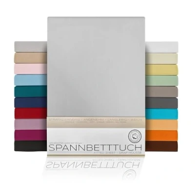 Abbildung von Spannbettlaken Spannbetttuch Bettlaken aus gekämmter Baumwolle Premium Jersey 160g/m², Beautex, Jersey, Gummizug: rundum, (1 Stück)