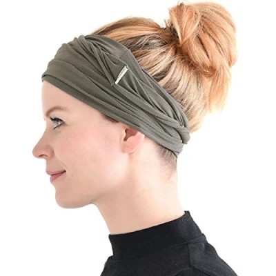 Abbildung von Dünnes Lauf Stirnband Sport Haarband Herren, Bandana Damen Sommer Japanische Mode Lang, Loop Tuch Zum Binden Anthrazit