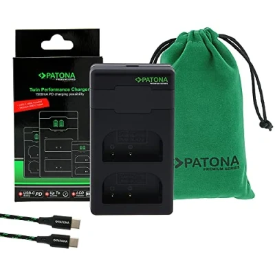 Abbildung von PATONA DMW BLK22 BLF19 PD Performance Akku Ladegerät (max. 1500mA), USB C Mini Dual LCD PD/QC fähig (161942)