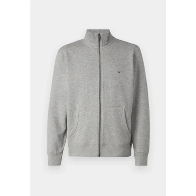Abbildung von Tommy Hilfiger Essential Stand Collar Sweatjacke, Herren, Größe: Small, Medium grey heather