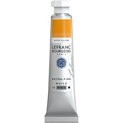 Abbildung von Lefranc Bourgeois 404927 extra feine Ölfarbe in Künstlerqualität aus hochwertigen Pigmenten, lebendige Farben, hohe Lichtechtheit, 20ml Tube Saharagelb