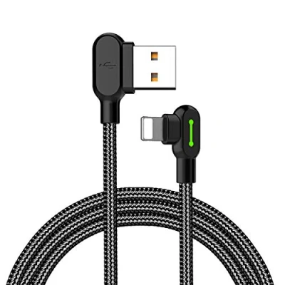 Abbildung von MCdodo auf USB Ladekabel mit 90 Grad Winkelstecker, Kabel LED, Speziell für Gamer und Gaming, Passend iPhone X/8/8Plus/7/7Plus, iPad, iPod (1.8M)