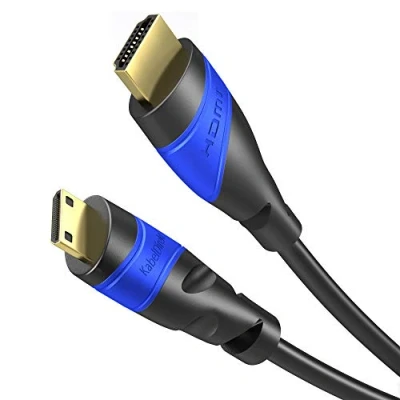 Abbildung von KabelDirekt Mini HDMI Kabel, bruchfest konstruiert 2m (HDMI zu HDMI, bidirektional, 4K@60Hz für Ultra HD, 2.0/1.4, High Speed mit Ethernet, Tablets/Kameras/Camcorder, schwarz)