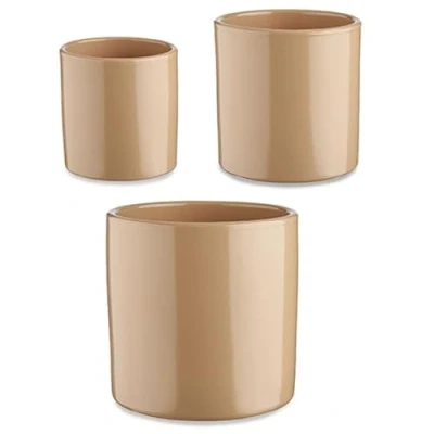 Abbildung von Ibergarden Pflanztöpfe Set 3 teilig Ø 14 cm 22 17 Zylinder Beige