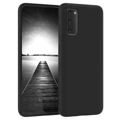 Abbildung von EAZY CASE Premium Silikon Handyhülle kompatibel mit Samsung Galaxy S20, Slimcover Kameraschutz und Innenfutter, Silikonhülle, Schutzhülle, Bumper, Handy Case, Hülle, Softcase, Schwarz