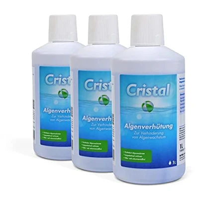 Abbildung von Cristal Pool Algenschutz 3 Liter Sparset Algenmittel flüssig Algenvernichter Algenverhütung Verhindert Algenwachstum Algizid Algezid