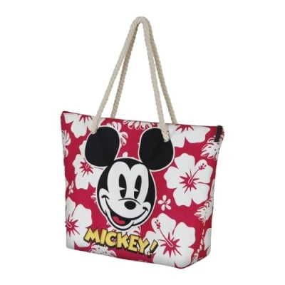 Abbildung von Disney Micky Maus Hawaii Soleil Strandtasche, Rot, 52 x 37 cm