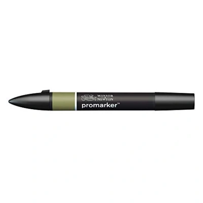 Abbildung von Winsor &amp; Newton 0203016 ProMarker, Professioneller Layoutmarker 2 Spitzen, fein und breit für Zeichnungen, Design Layouts Pesto