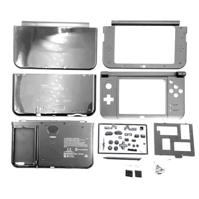 Abbildung von 3DSXL 3DSLL komplettes Gehäuse für New3DS New 3DS XL LL New3DSXL Konsolen, dunkelgraues Außengehäuse + Tasten, Schrauben, Stylus, Schutz, Stecker, Set