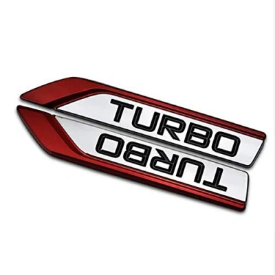 Abbildung von HIGGER 1 Paar 3D Metall Turbo Auto Side Fender Kofferraum Aufkleber Emblem Abzeichen Für