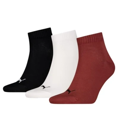 Abbildung von Puma Unisex Quarter Sock, Red Combo, 39/42 (3er Pack)