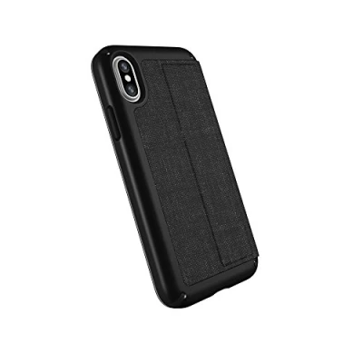 Abbildung von Speck iPhone X Schutzhülle mit Klappe Folio Case Handyhülle Schützende Hülle Tasche Dünne Schale Hardcase Beständig für Apple Presidio Schwarz
