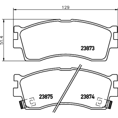 Abbildung von HELLA 8DB 355 010 251 Bremsbelagsatz mit akustischer Verschleißwarnung KIA: SHUMA 2, Rio I Kombi, Clarus Kombi