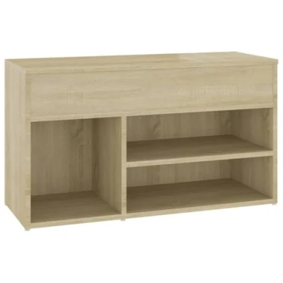 Abbildung von vidaXL Schuhbank Sitzbank Bank Sitztruhe Schuhschrank Schuhablage Schuhregal Schuhaufbewahrung Schuhständer Sonoma Eiche 80x30x45cm Holzwerkstoff