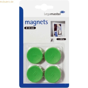 Abbildung von 10 x Legamaster Haftmagnet 30 mm 4 Stück grün