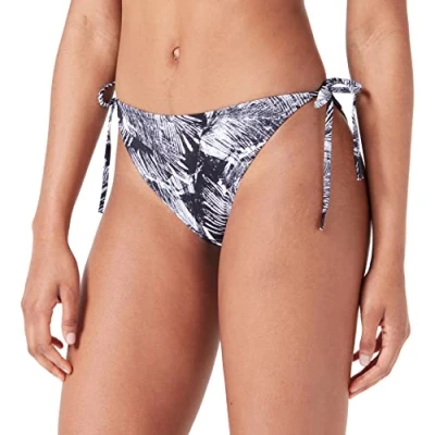 Abbildung von Calvin Klein Damen Bikinihose Seitliche Schnürung Sport, Mehrfarbig (Ip Palm Collage Black Aop), M