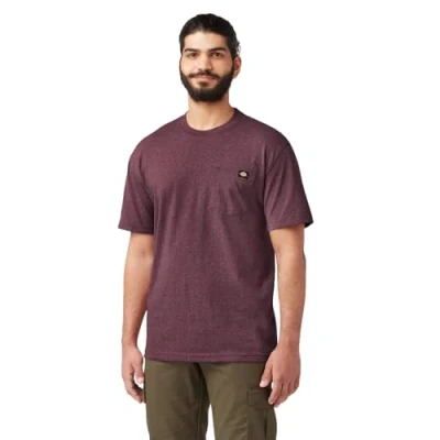 Abbildung von Dickies Herren Heavyweight Crew Neck Short Sleeve Tee T Shirt, Burgunderrot Heather, L
