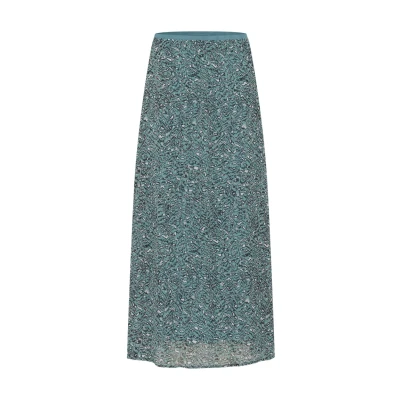 Abbildung von Kaffe Bella Maxirock, Damen, Größe: 40, Teal black white graphic