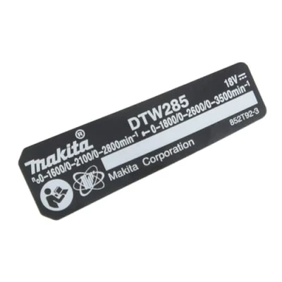 Abbildung von Makita 852T92 3 Typenschild für Modell DTW285 Schlagschrauber