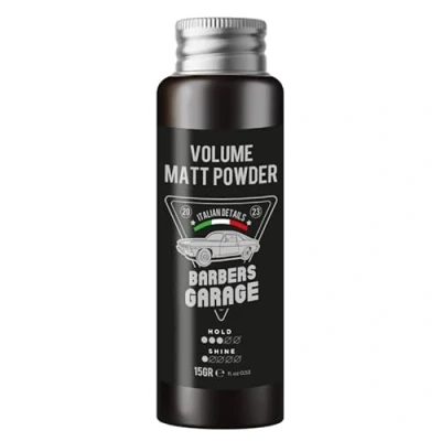 Abbildung von Barbers Garage Mattes Haar Volumenpuder (15g) Italian Details für Volumen und Halt, auch Hochsteckfrisuren, ultrafein.