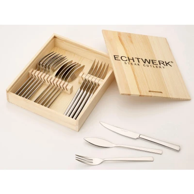 Abbildung von ECHTWERK Steakbesteck &quot;Sarre&quot;, (Set, 18 tlg.), Pizzabesteck, Grillbesteck, Holzkassette