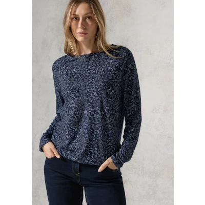 Abbildung von Cecil MIT Ubootausschnitt Langarmshirt, Damen, Größe: Large, Blau