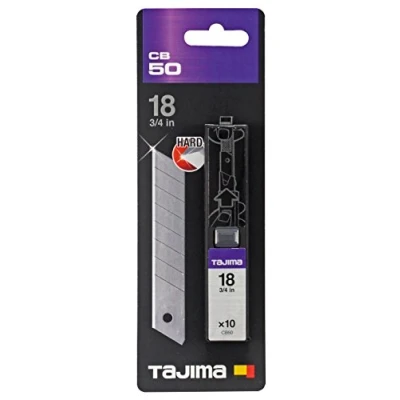 Abbildung von Tajima TAJ CB50 DORA Cutterklinge Endura 18mm, 10 Stück verpackt in Klingenspender,