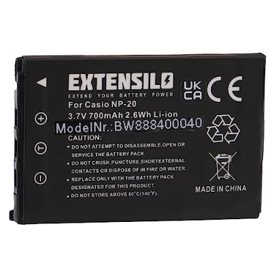 Abbildung von EXTENSILO Akku kompatibel mit Casio Exilim EX S880, Z11, Z12, Z3, Z4, Z5 Kamera (700mAh, 3,7V, Li Ion)