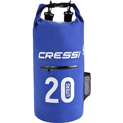 Abbildung von Cressi Dry Bag with Zip Wasserdichte Taschen mit langem verstellbaren Schulterriemen Für Tauchen, Bootfahren, Kajak, Angeln, Rafting, Schwimmen, Camping und Snowboarden
