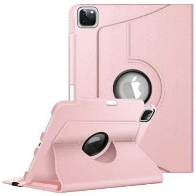 Abbildung von Fintie Drehbare Schutzhülle für 27,9 cm (11 Zoll) (3. Generation) 2021 360 Grad drehbarer Ständer mit Stifthalter, automatische Wake/Sleep Funktion, auch iPad Pro 2020/1. Generation 2018, Roségold