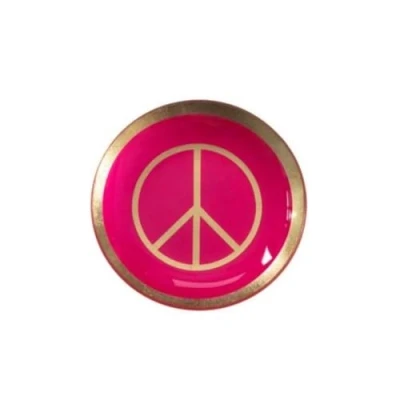 Abbildung von Giftcompany Schmuckkassette Glasteller Love Plates Peace Neon Pink (10cm)