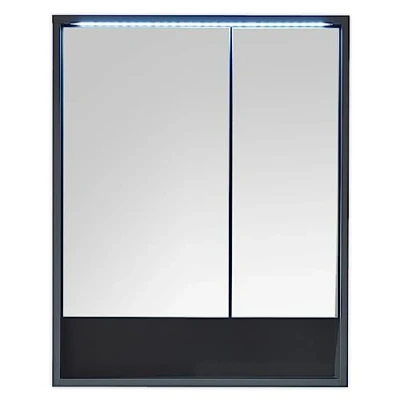 Abbildung von BASIC by Balculina Spiegelschrank Lucera Spiegelschrank, Badezimmerschrank BxHxT 60x75x20 (1 St) Breite 60 cm, Tür L/R montierbar, LED Beleuchtung