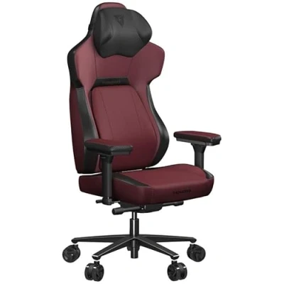 Abbildung von ThunderX3 CORE Modern Ergonomischer Gaming Stuhl, Sitzfläche neigbar, Lendenwirbelstütze, Memory Foam Kopfstütze, Fußstütze, Kunstleder Rot