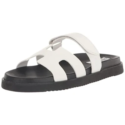 Abbildung von Steve Madden Damen Mayven Schiebe Sandalen, Weiß/Schwarz, 40 EU
