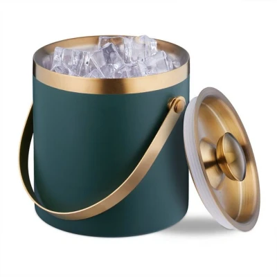 Abbildung von relaxdays Eiseimer Eiswürfelbehälter mit Deckel, Grün