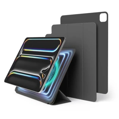 Abbildung von elago Magnetic Folio Case für iPad Pro 13 Zoll Cover (M4) Rückwand kann an Metallmaterialien befestigt Werden, Wake/Sleep Funktion, Kompatibel mit Apple Pencil 2 (Dunkelgrau)