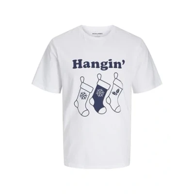 Abbildung von JACK&amp;JONES Herren Jjxmas One Color Funny Tee Ss Crew Neck T Shirt, Bright White, Medium
