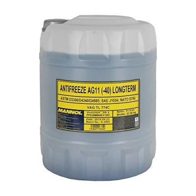 Abbildung von 1 x 20L MANNOL Longterm Antifreeze AG11 40C/Kühlerwasser Fertiggemisch Blau G11 Kühlerfrostschutz